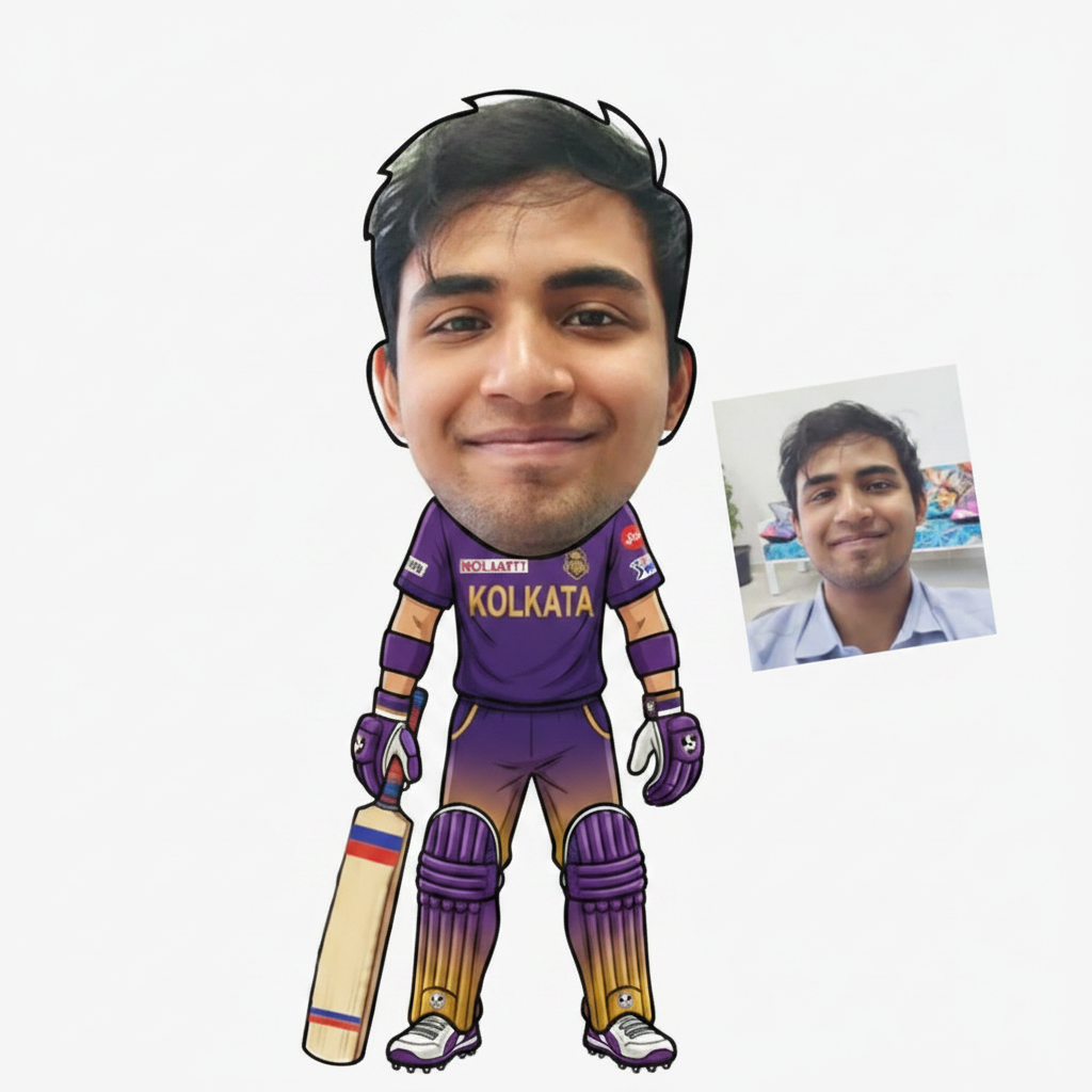KK Cricki-Me Pillow – Your Face. Your Cricketer. Your Pillow!