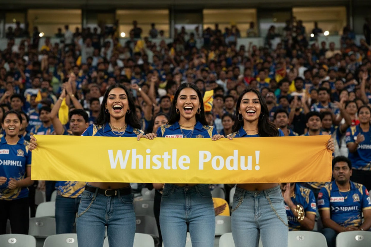 Whistle Podu! Sports Banner – Satin Finish | Personalised