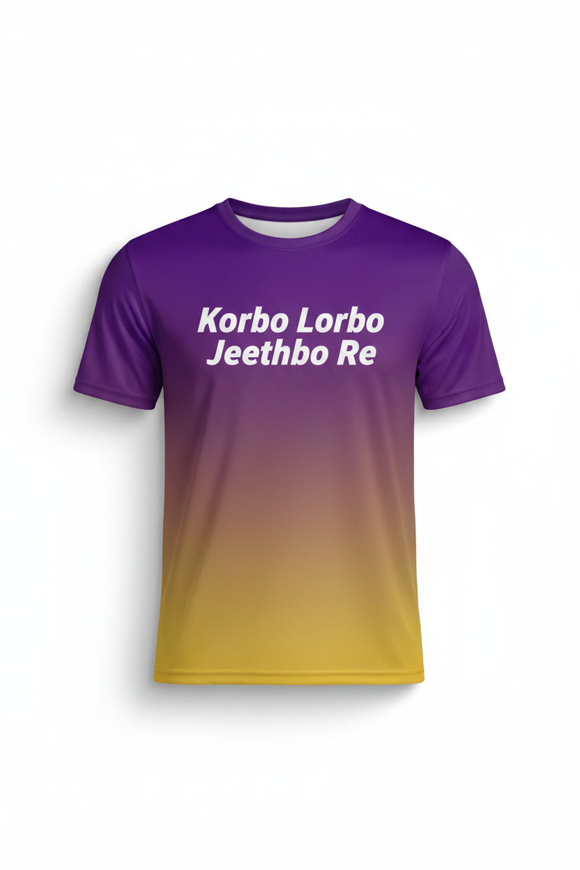 Korbo Lorbo Jeethbo Re – KKR Cricket Fan T-Shirt | Personalised