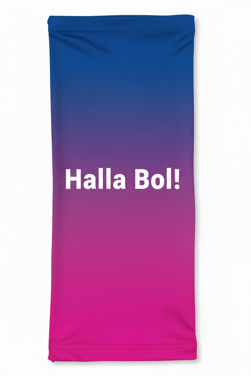 Halla Bol! Cricket Fan Bandana | R Blue-Pink Gradient | Unisex