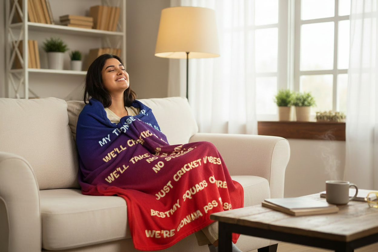 Cricket Vibes Fleece Blanket – Fun Cricket Squad Gift