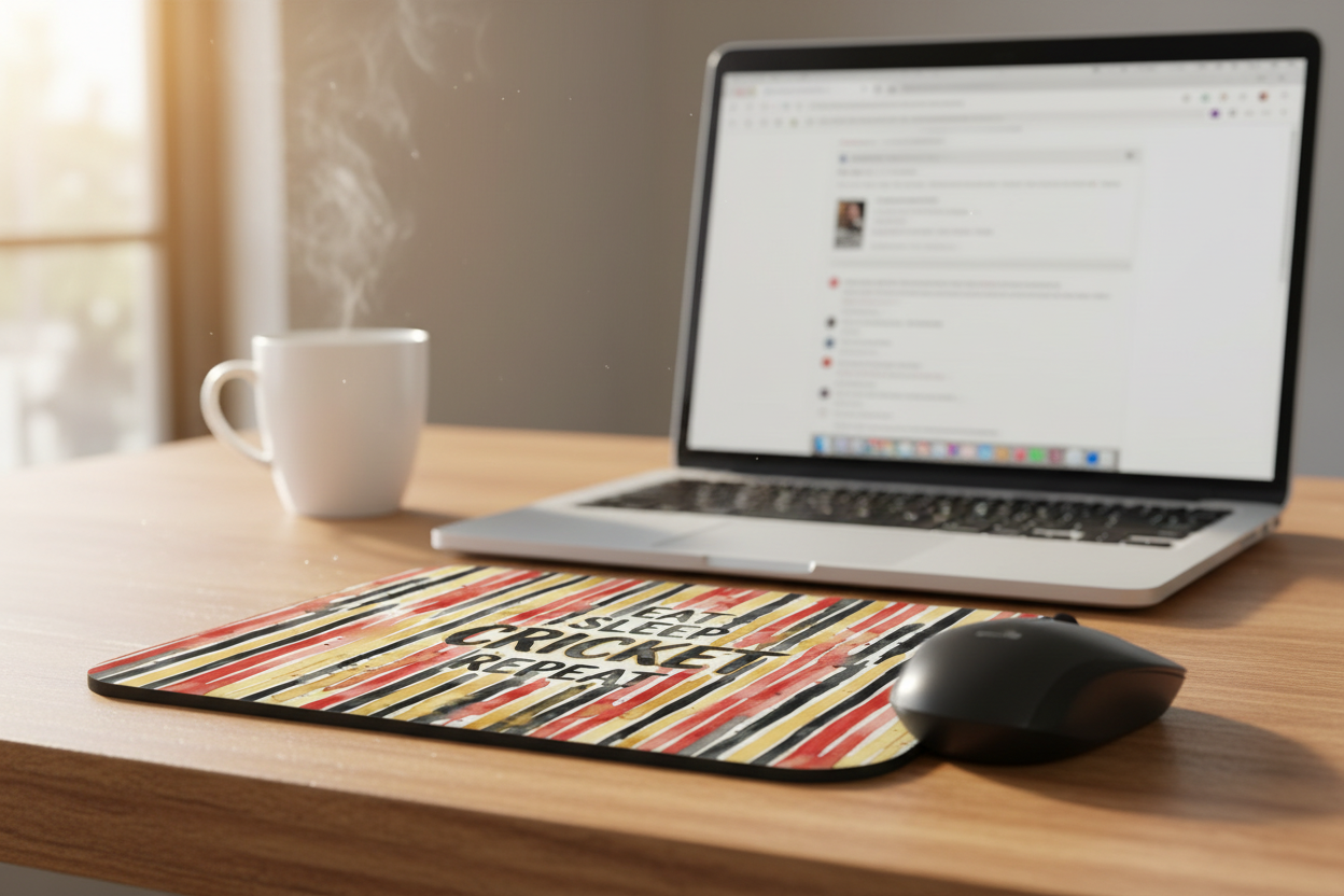 Eat Sleep Cricket Repeat Mouse Pad
