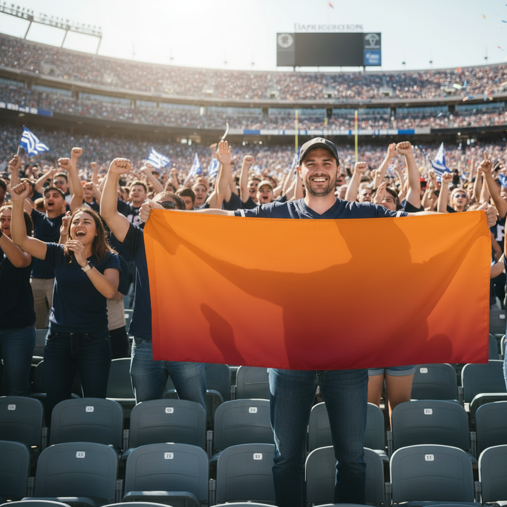 Sunrisers Fan Banner Large - Orange Maroon Gradient