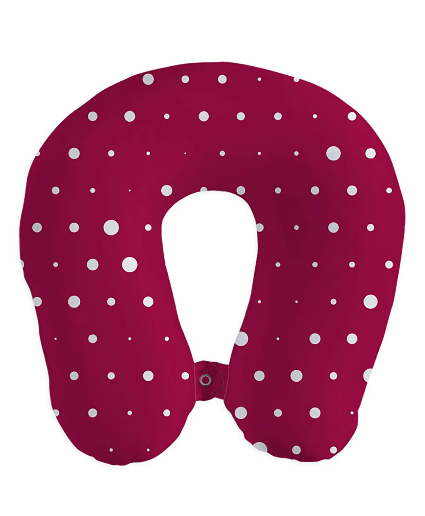 Polka Dot Travel Neck Pillow – Raspberry Red & White