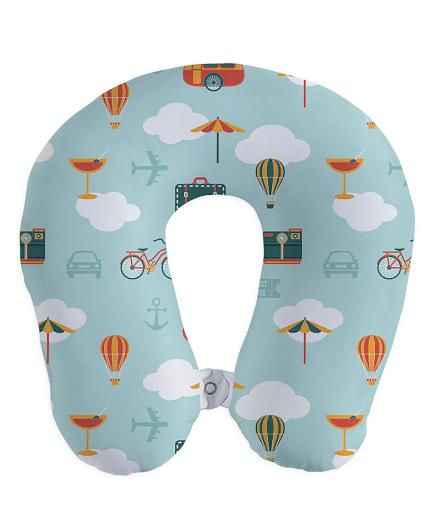 Travel Icons Travel Pillow – Wanderlust Design