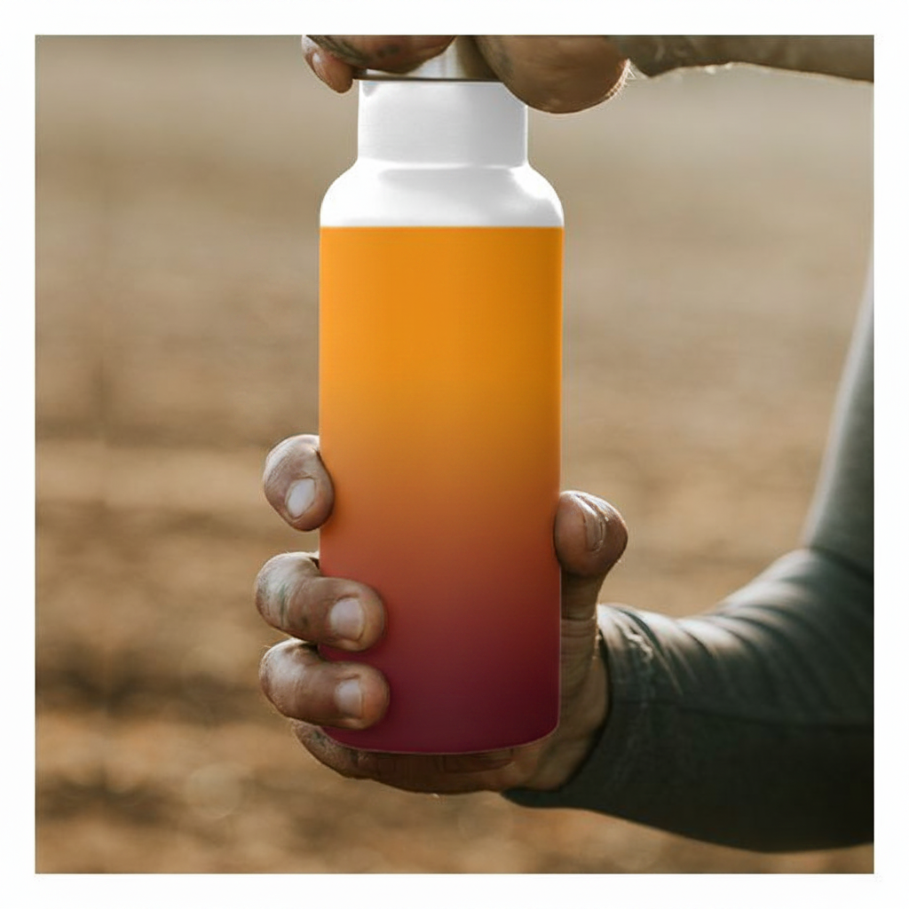 Sunrisers Fan Water Bottle - Orange Maroon Gradient