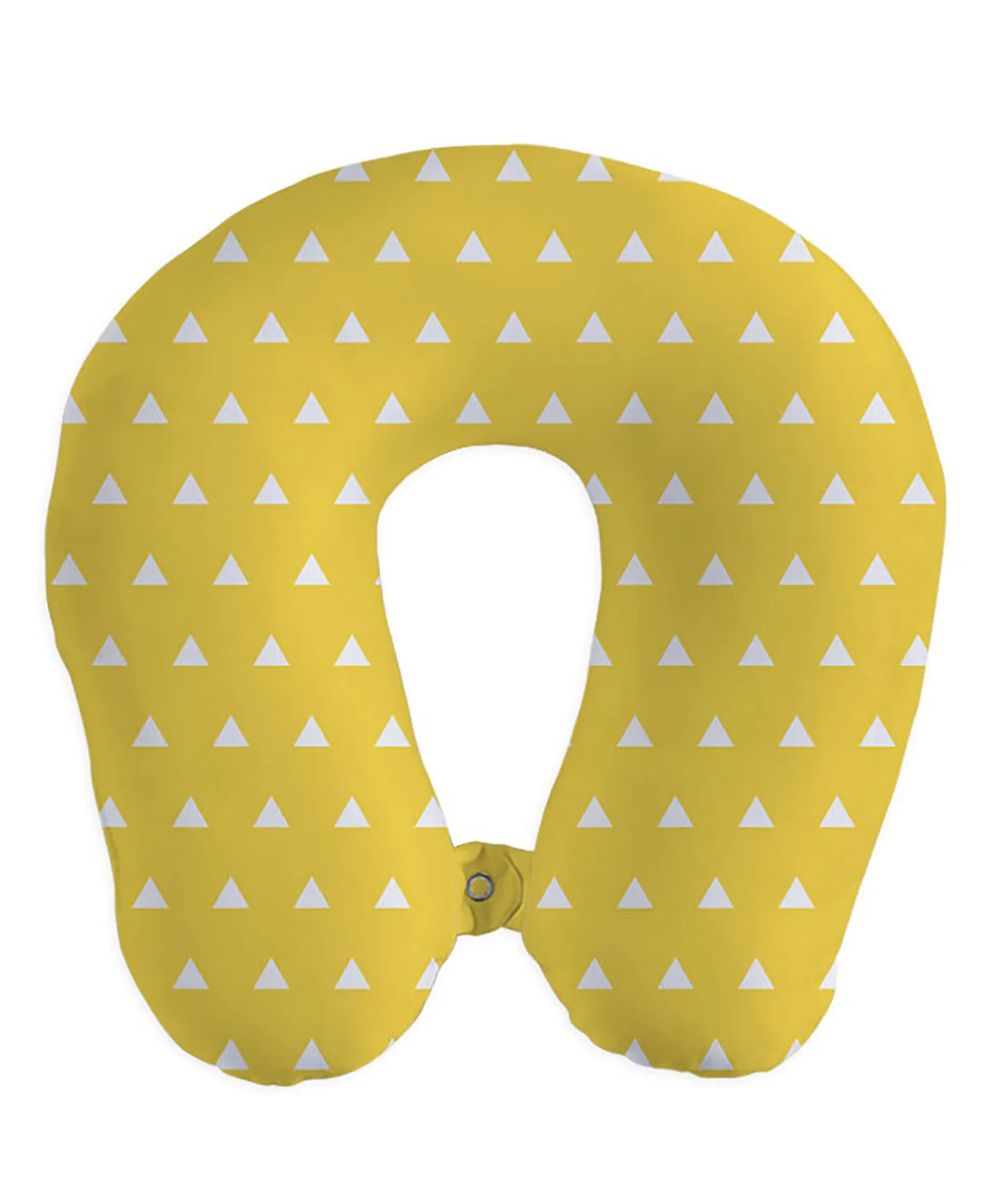 Yellow Triangle Kids Travel Pillow – Geometric Print