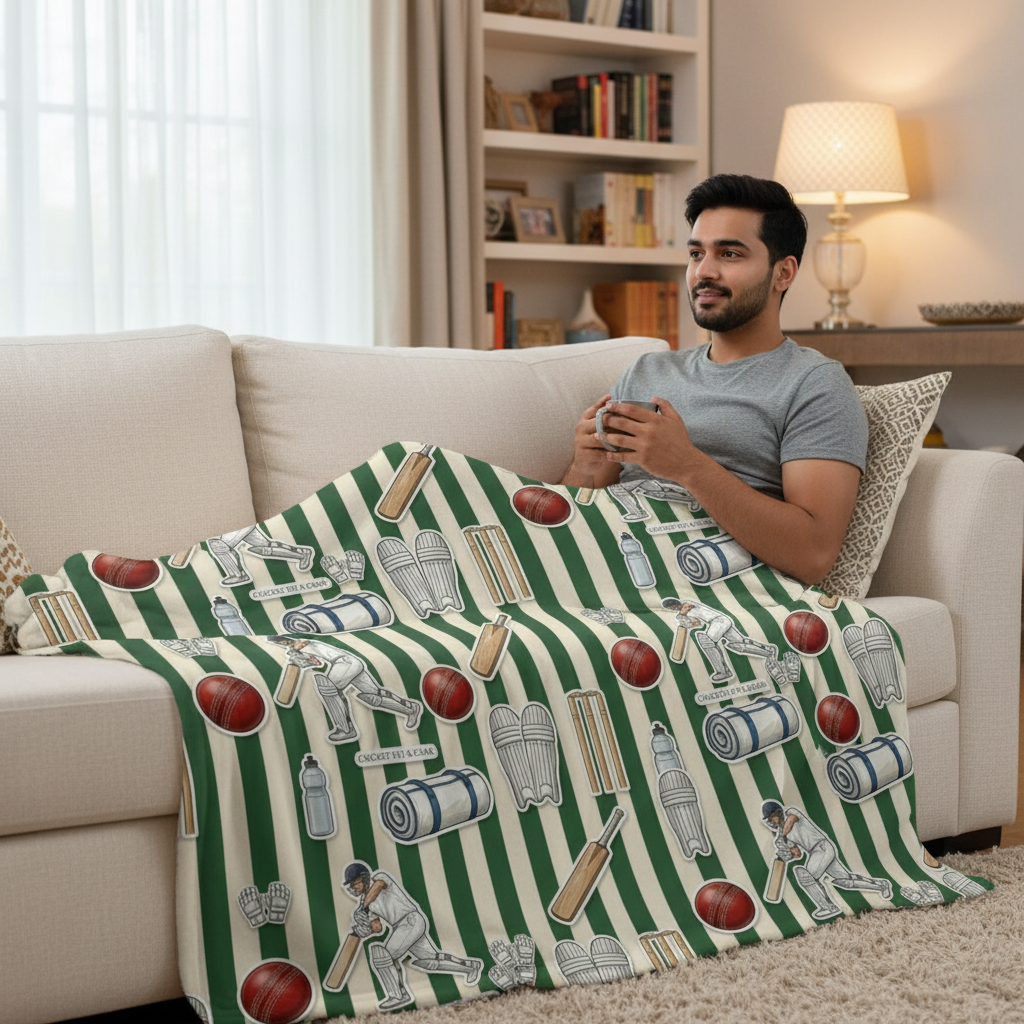 Cricket Kit & Gear Photo Blanket - lifestyle