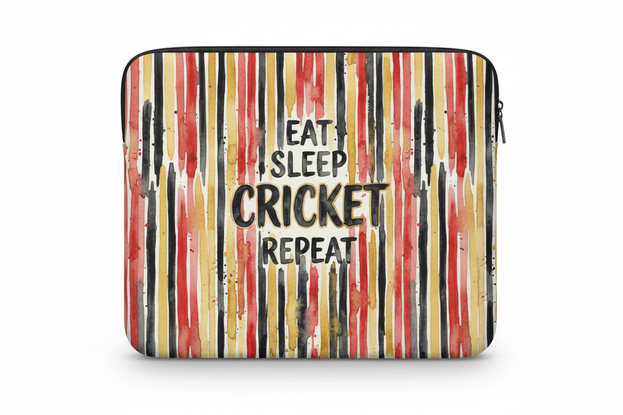 Eat Sleep Cricket Repeat Laptop Sleeve