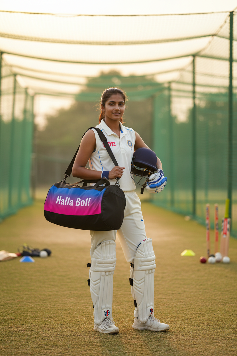 Halla Bol! Cricket Duffel Bag | Personalised Sports Kit Bag