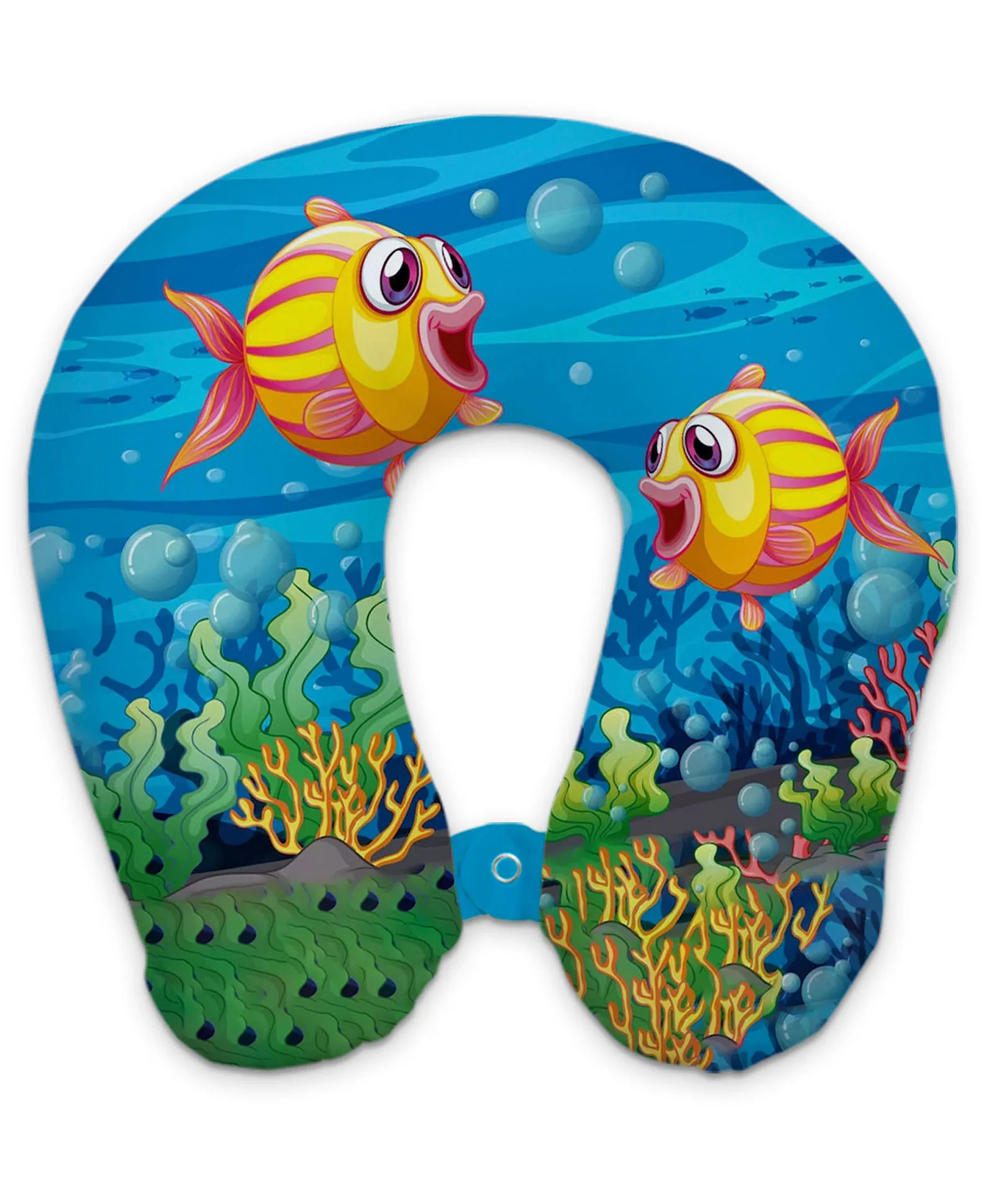 Fish Kids Travel Pillow – Underwater Ocean Print