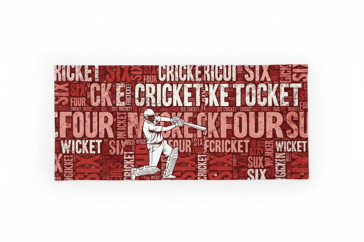 Cricket Typography Bandana - flat lay
