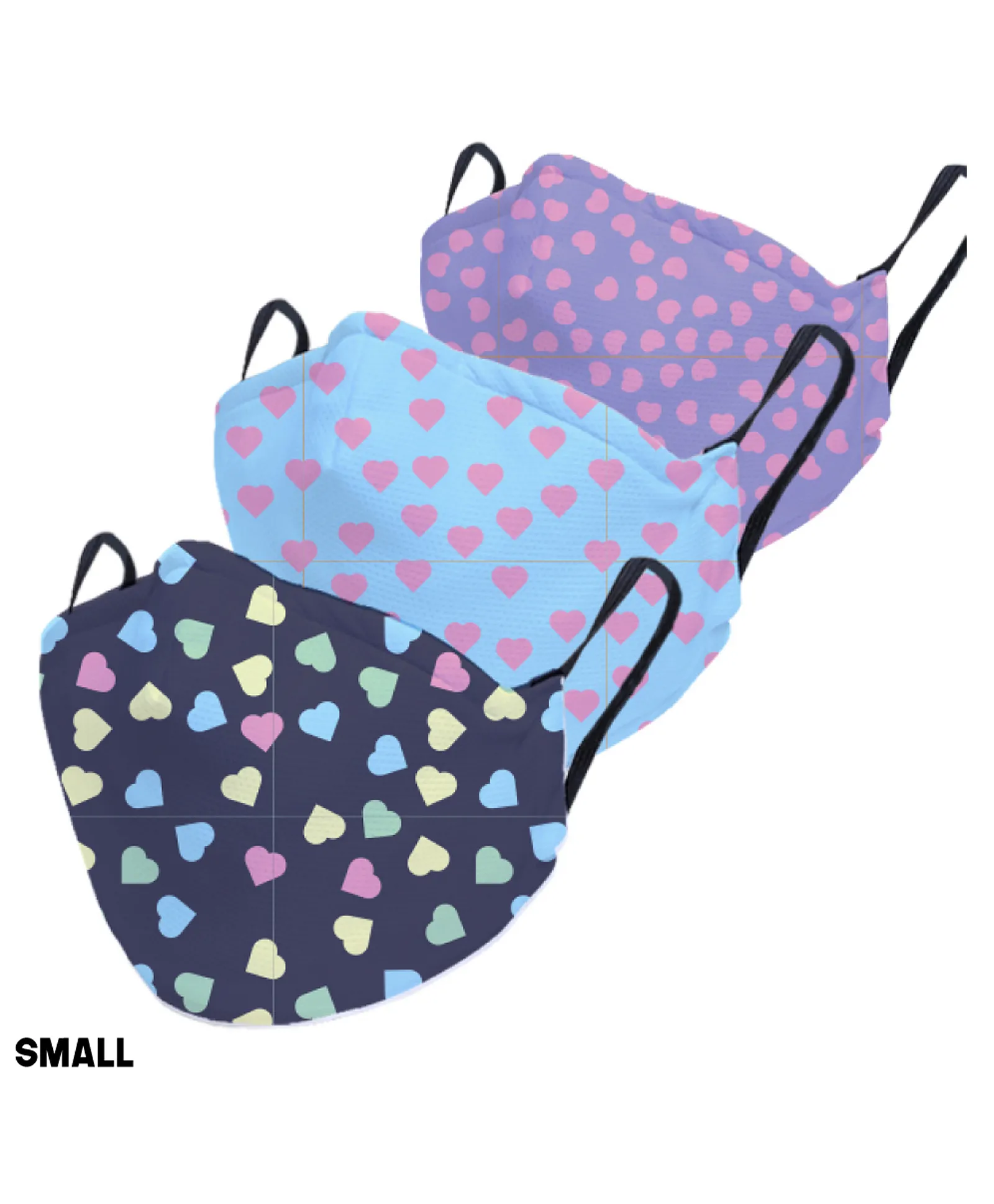 Heart Print Face Masks | Pack of 3 | Personalised Washable Cloth Mask