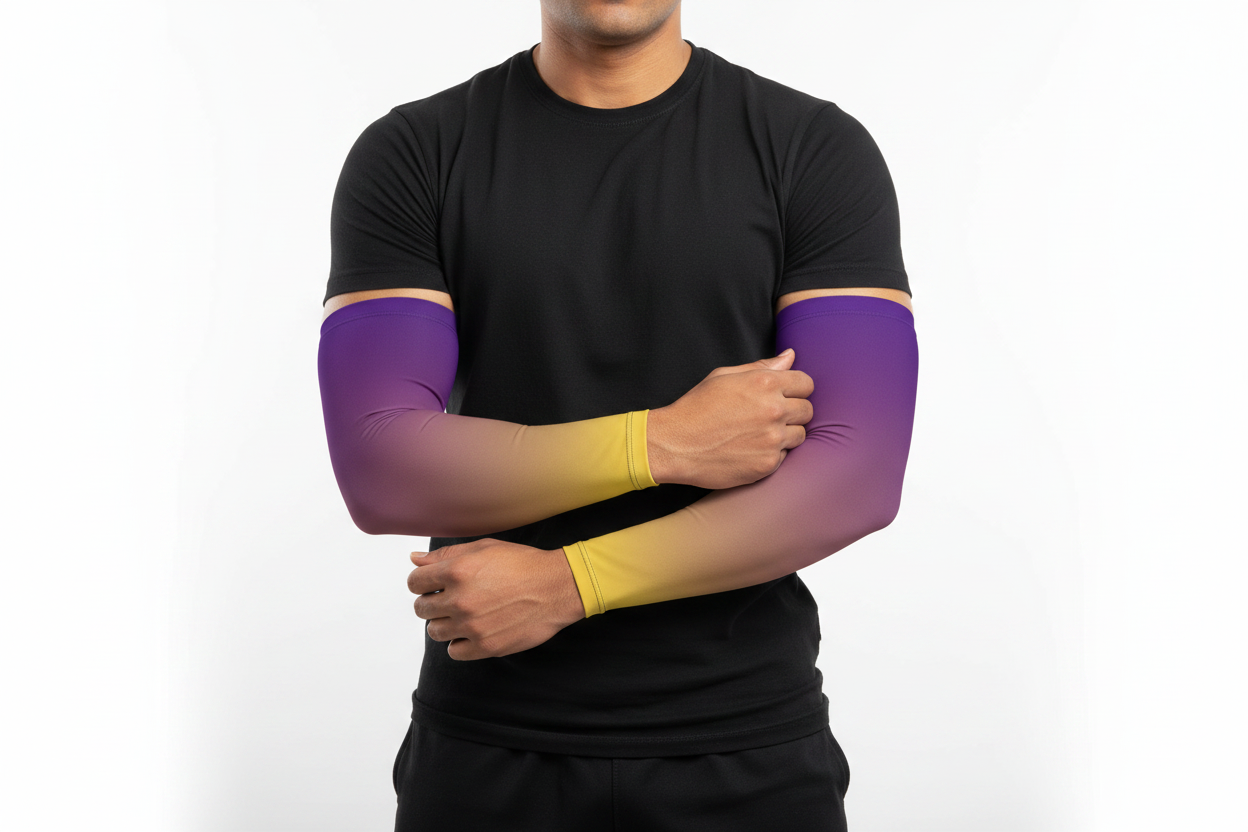 Knight Riders Purple to Gold Ombre Arm Sleeves – Cricket & Sports UV Protection