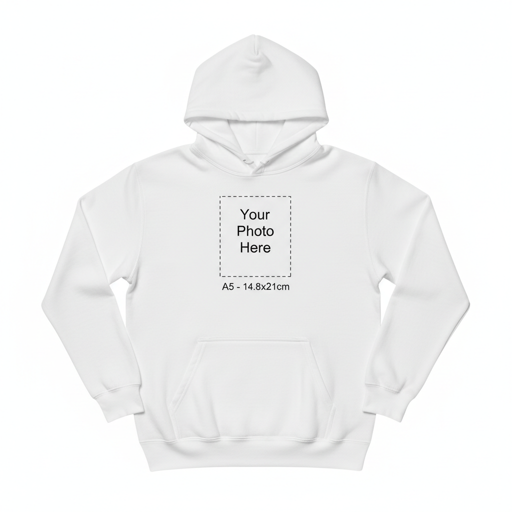 Men's White Hoodie - A5 Dotted Mockup