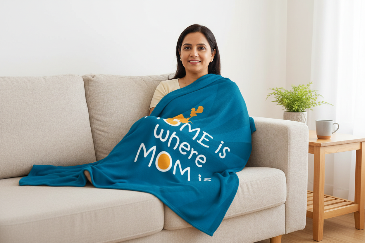 Mother with Home is where MOM is blanket