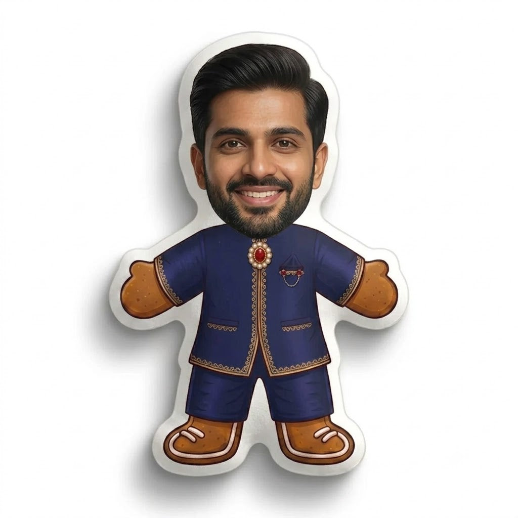 Desi Boy Mini-Me Cushion – Your Face on a Huggable Doll!