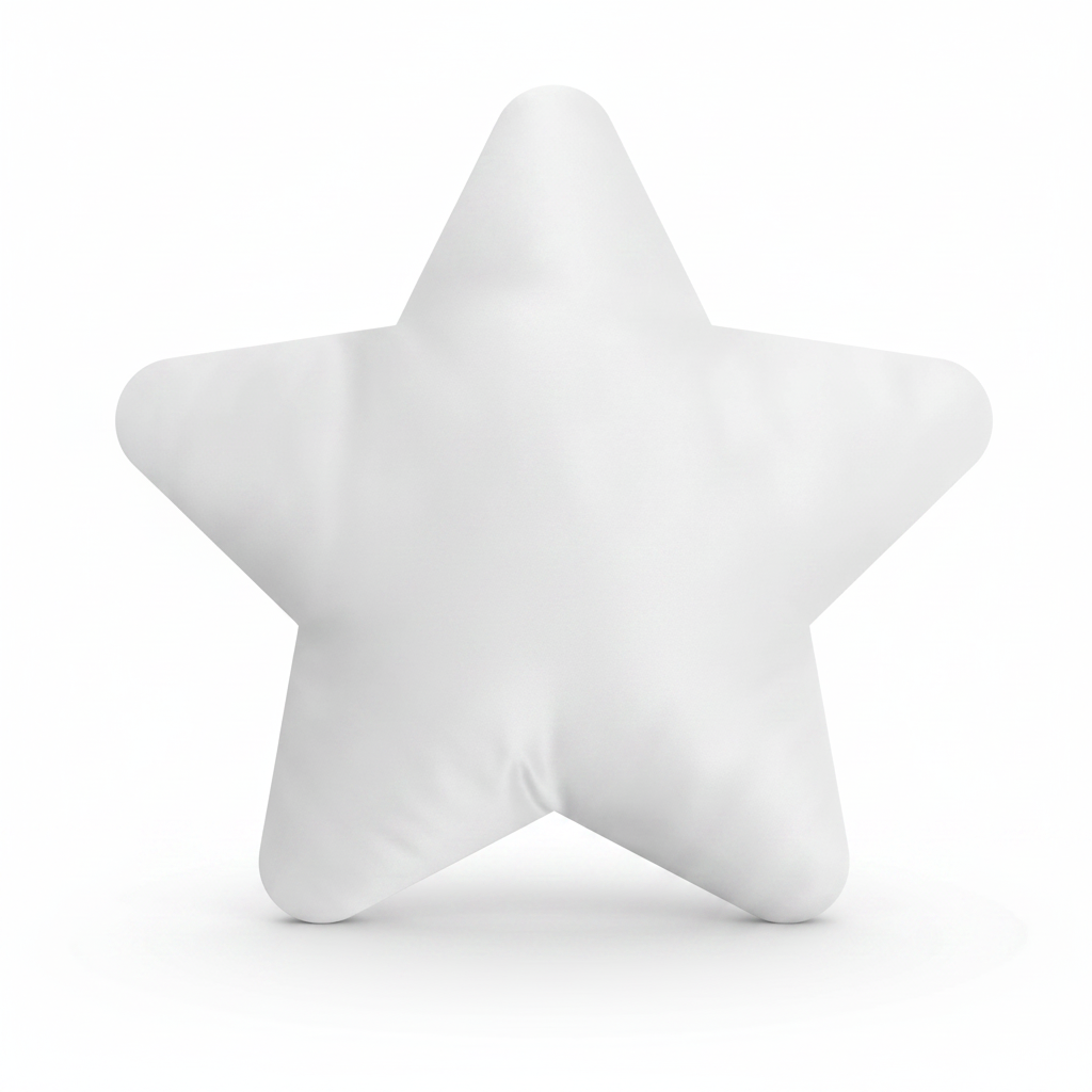 Plain White Star Cushion Mockup