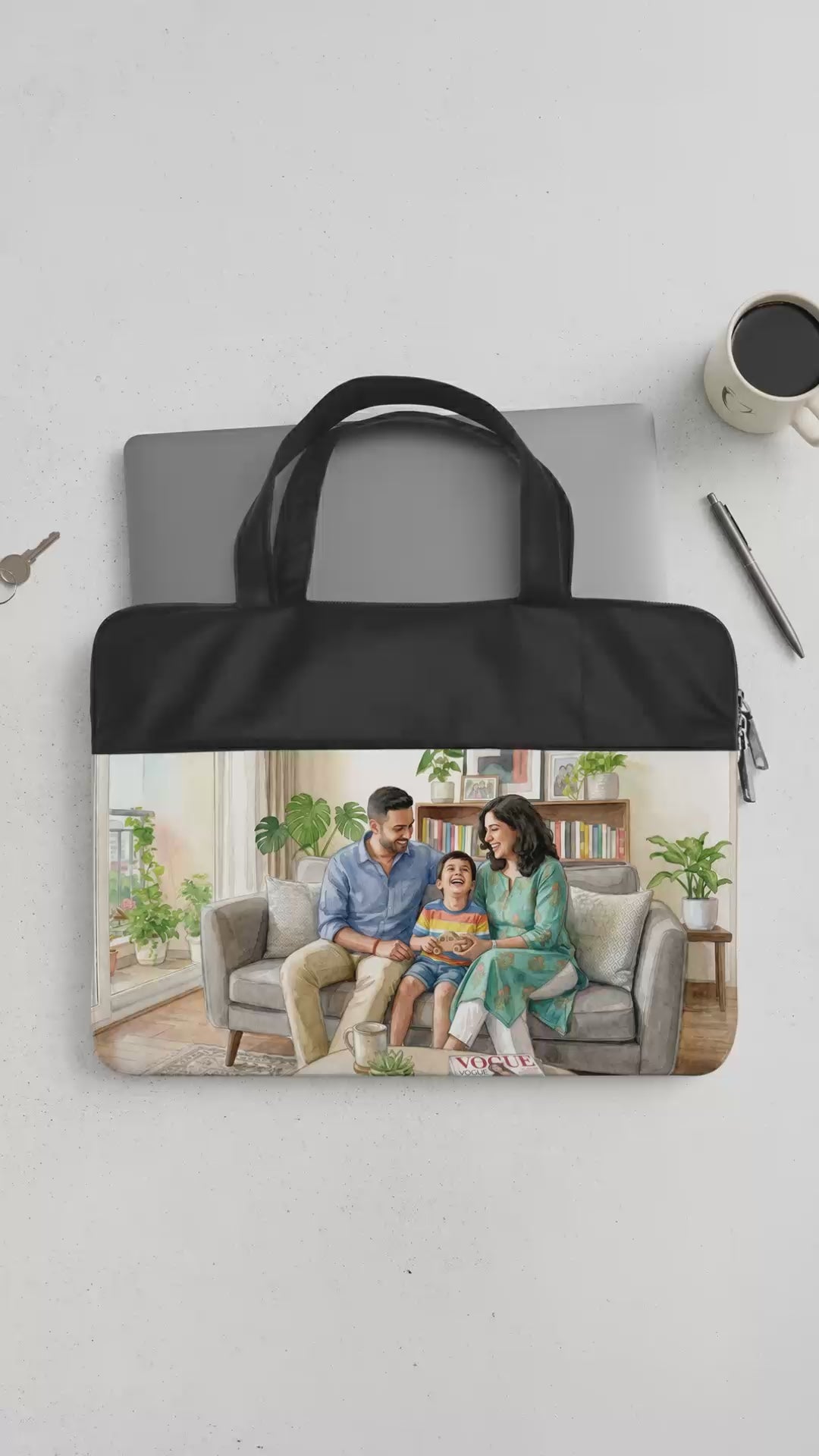 Custom Printed Laptop Bag | Personalised Canvas Laptop Sleeve