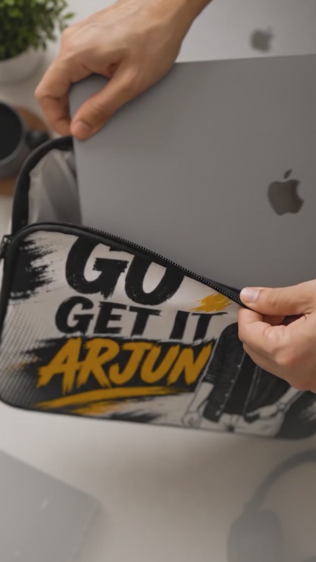 White Personalised Laptop Sleeve