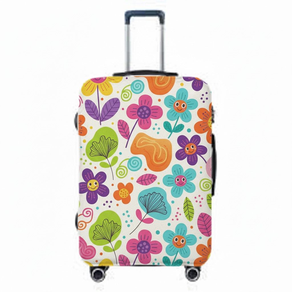 Floral Trolley Cover , Luggage Cover , 100% Customisable - lifestyle shot