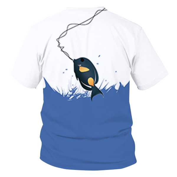 Plus Size T-Shirt - Fishing Fish Splash Blue White