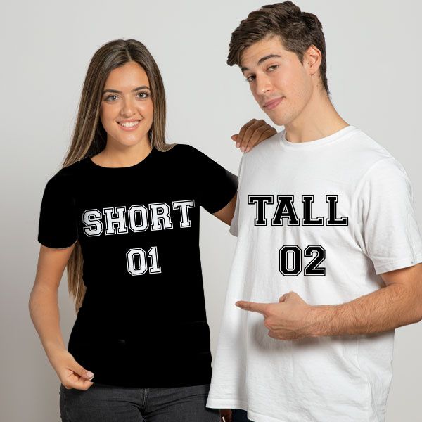Couple's T-Shirt Set - Short 01 Tall 02 Black White