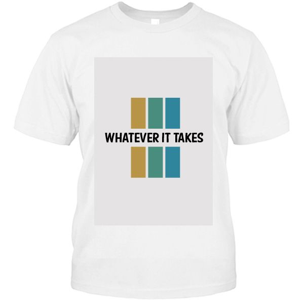 Plus Size T-Shirt - Whatever It Takes Stripes White Gold Teal