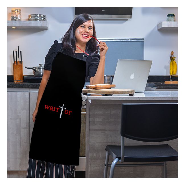 Warrior Text Digital Printed Full Kitchen Apron Best kitchen Accessory