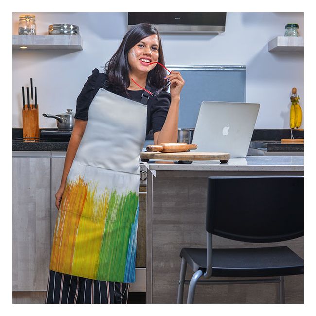 Multi Color Designed Personalised Adjustable Strap with Front Pockets Full Apron