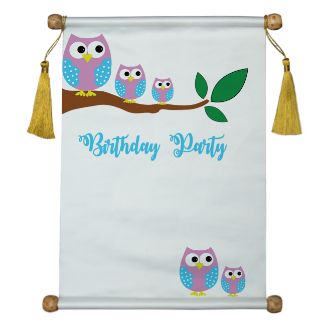Owl Scroll Invitation