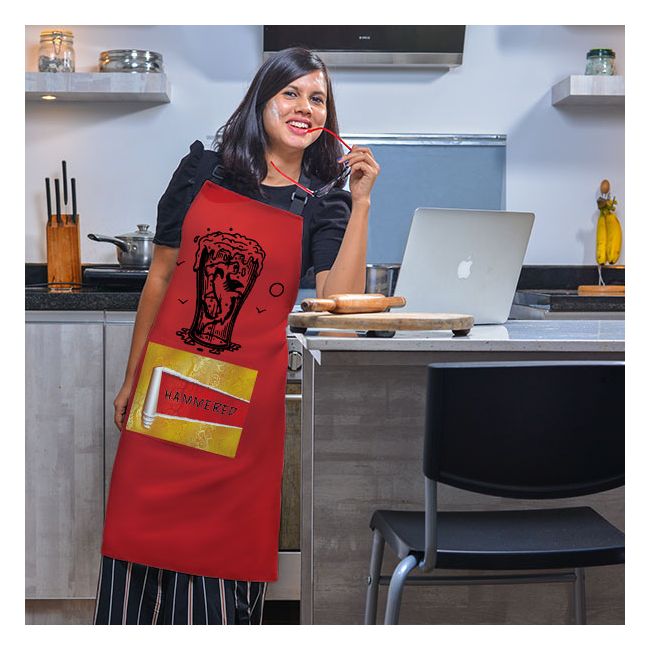 Hammered Text Printed Beautiful Design Digital Printed Fashion Apron Customised