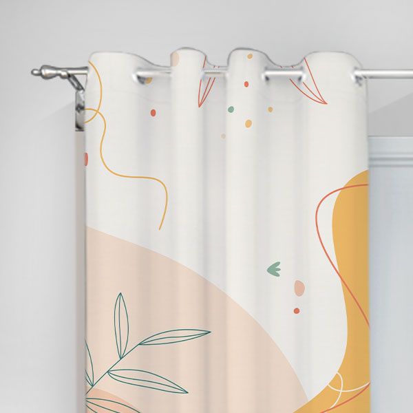 Digital Image/Text/Name Printed Customised Door Curtain Set of 2 with Eyelet