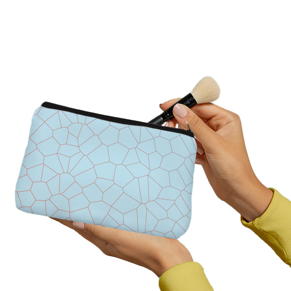 Personalizable Geometric Cosmetic Pouch