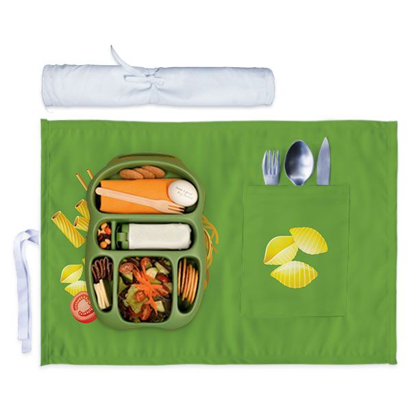 Personalized School Lunch Mat with Cutlery Pocket - Free Customization