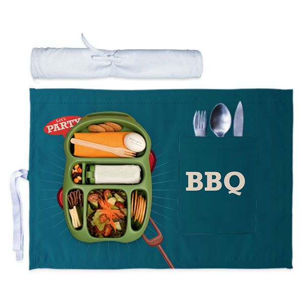 Personalized School Lunch Mat with Cutlery Pocket - Free Customization