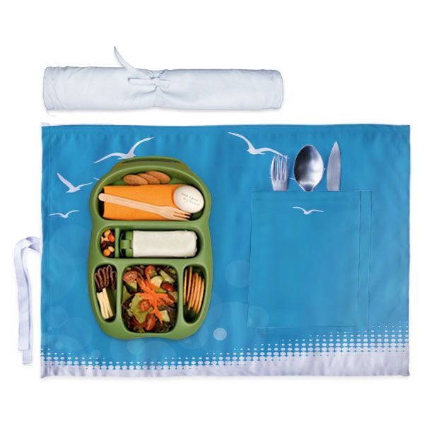 Personalized School Lunch Mat with Cutlery Pocket - Free Customization