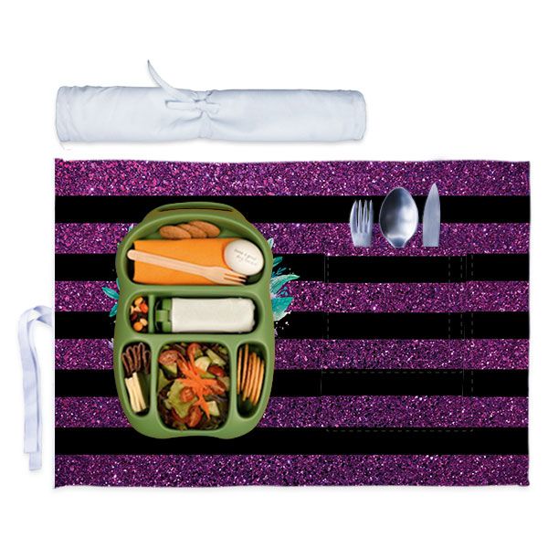 Personalized School Lunch Mat with Cutlery Pocket - Free Customization