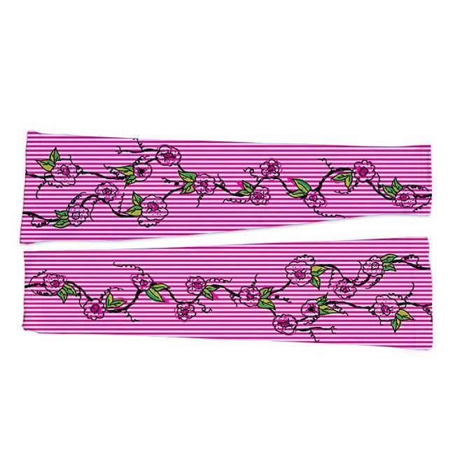 Pink Floral Vine Personalised Arm Sleeve - close-up detail