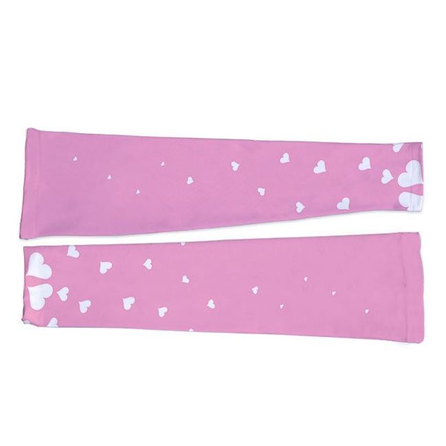 Pink Scattered Hearts Personalised Arm Sleeve - close-up detail