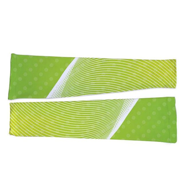 Lime Green Wave Lines Personalised Arm Sleeve - close-up detail