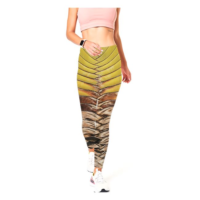 Women's Leggings - Watercolor Chevron Yellow Beige Gradient