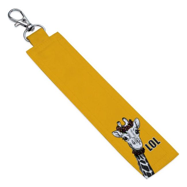 Yellow Giraffe LoL Personalized Fabric Keychain