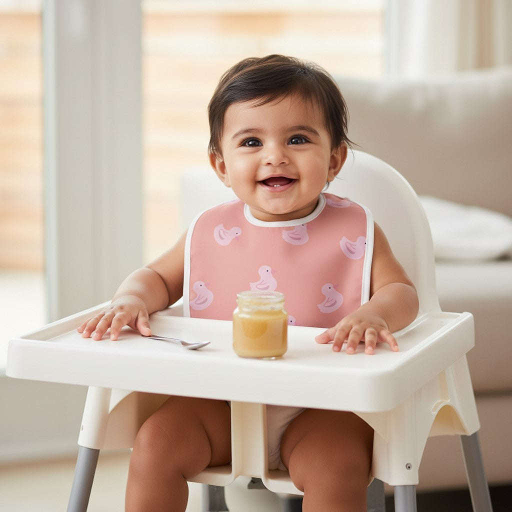 Rubber Ducky Baby Bib | Pink All-Over Print