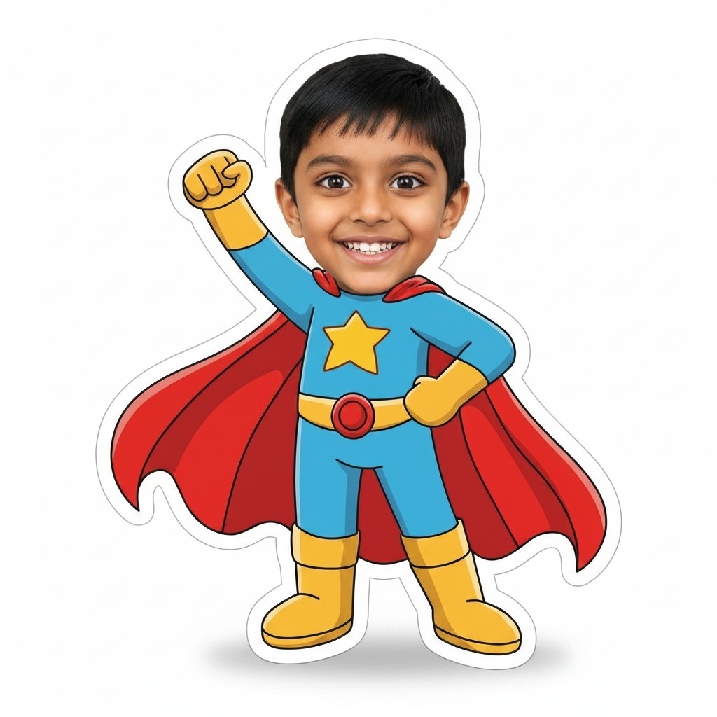 Superhero Cushion – Front-Facing Kid