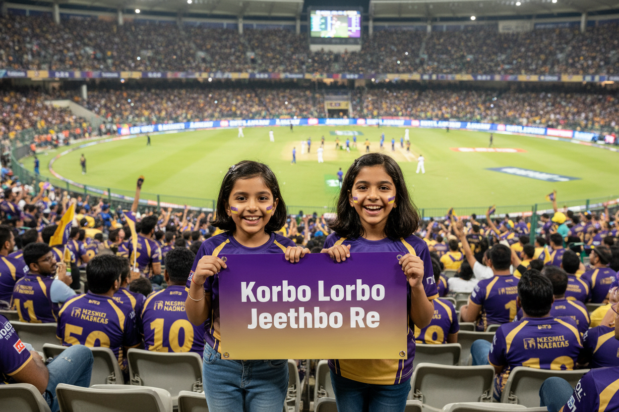 Korbo Lorbo Jeethbo Re - Cricket Fan Banner