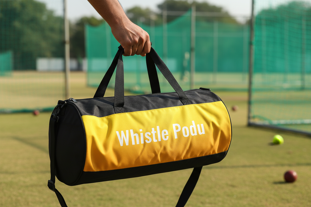 Whistle Podu Duffel Bag | Yellow Gradient Cricket Kit Bag