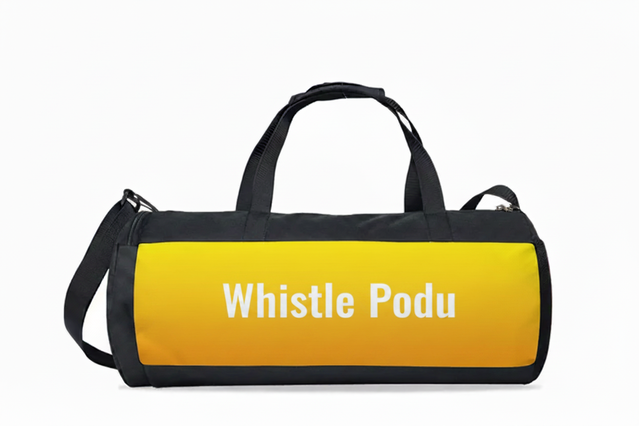 Whistle Podu Duffel Bag | Yellow Gradient Cricket Kit Bag
