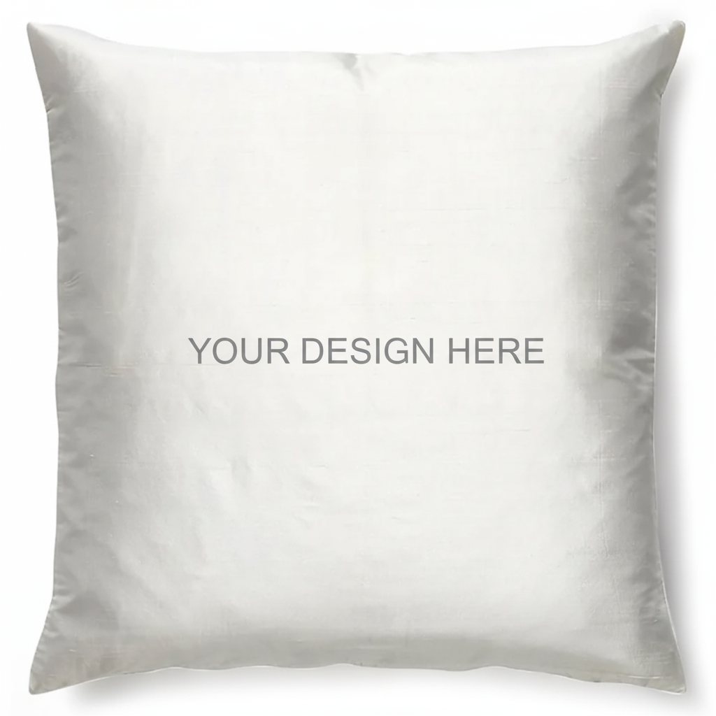 White pet cushion with centered “YOUR DESIGN HERE” watermark