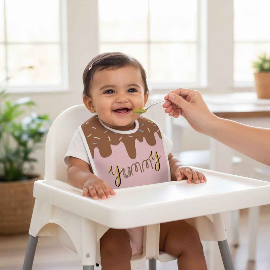 Yummy Donut Baby Bib | Chocolate Drip Print